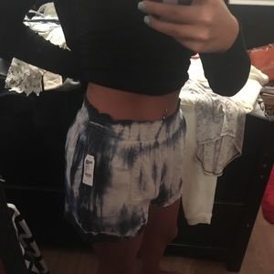 Tie-dye blue and white Charlotte Russe shorts